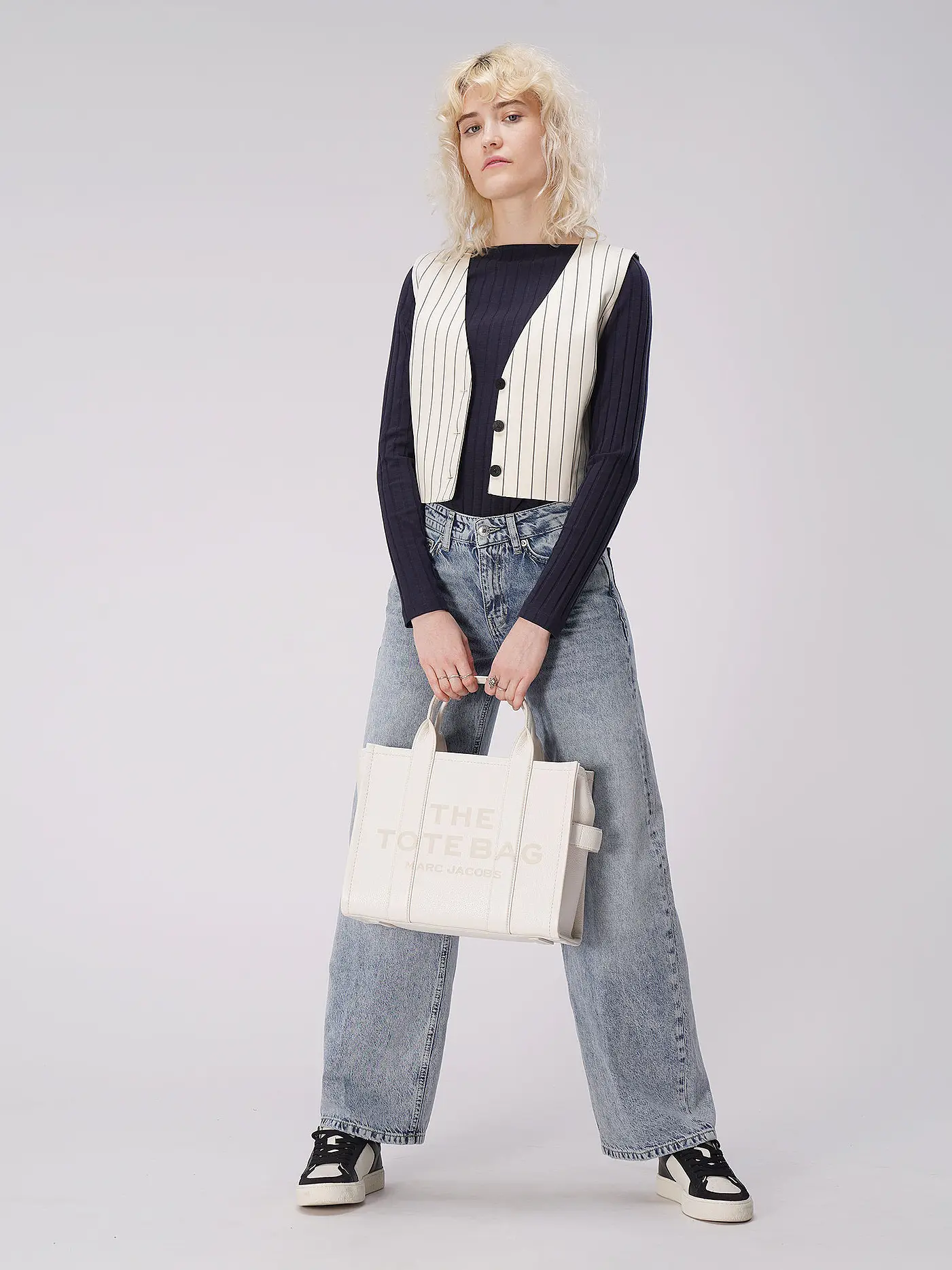 MARC JACOBS | Ledertasche - Tote Bag  THE MEDIUM TOTE LEATHER | creme